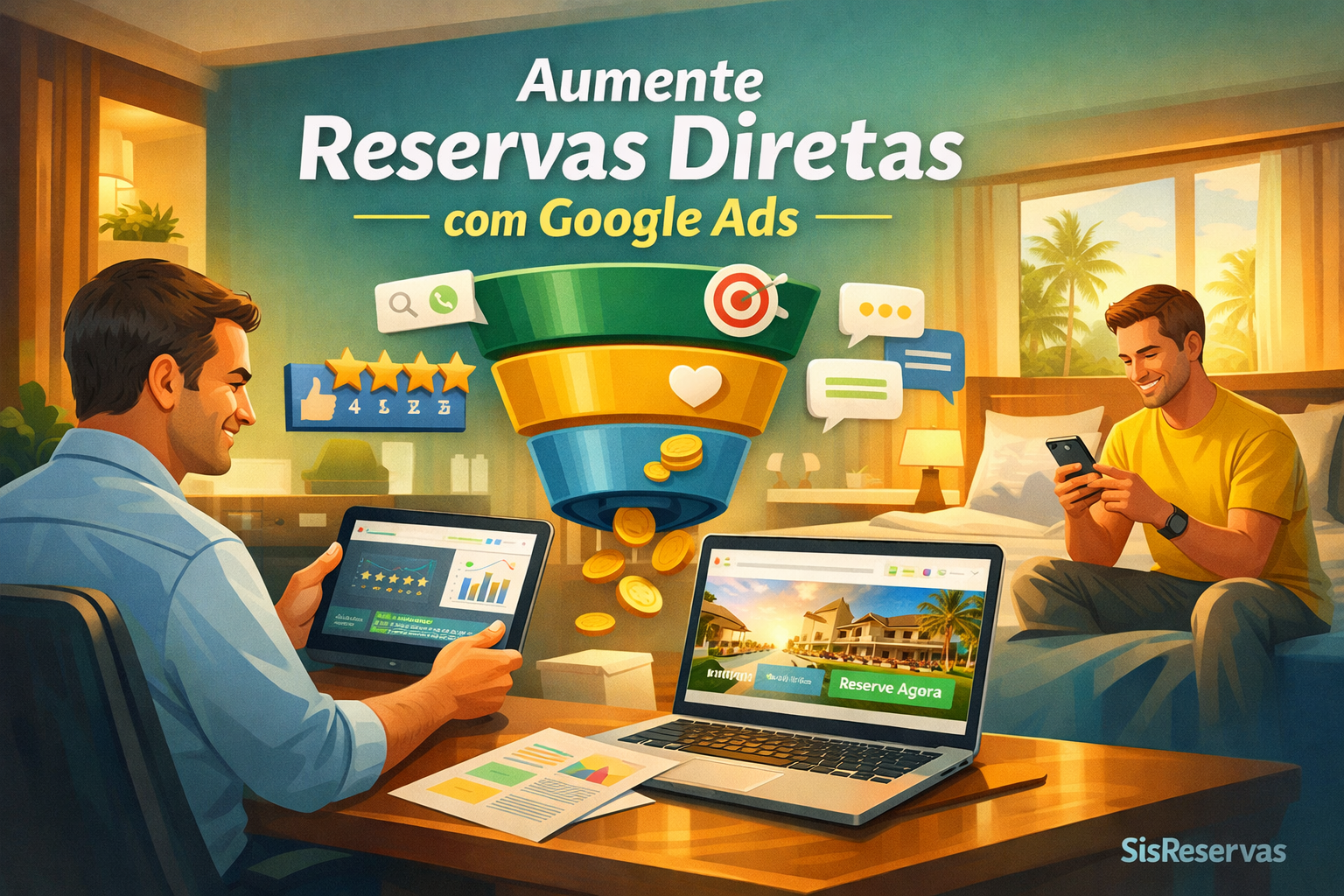 Como aumentar reservas diretas usando Google Ads para hotelaria
