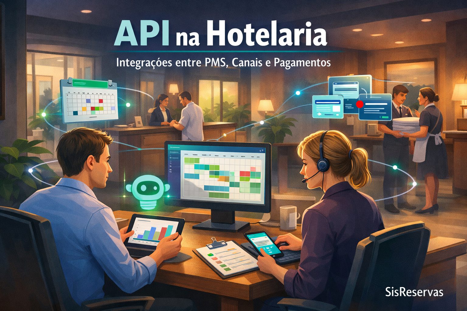 API na hotelaria: como integrações conectam PMS, canais e pagamentos