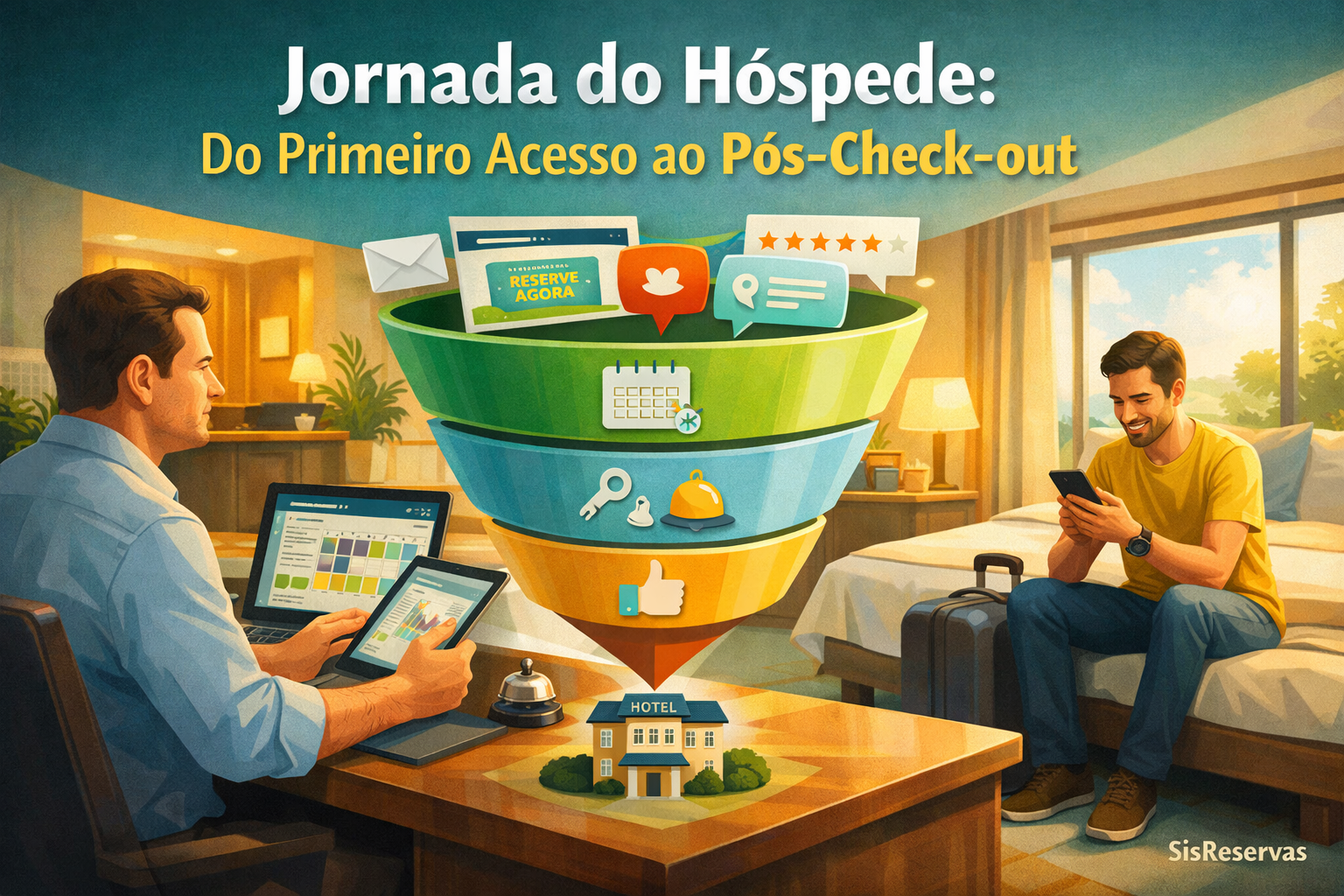 Jornada do hóspede: como mapear cada ponto de contato do primeiro acesso ao pós-check-out