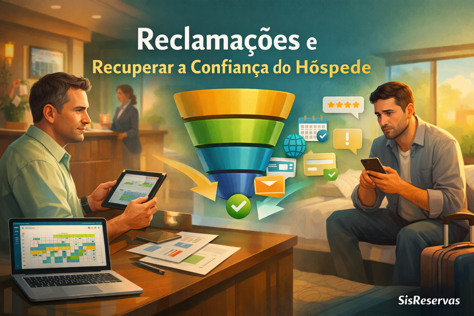 Como lidar com reclamações e recuperar a confiança do hóspede