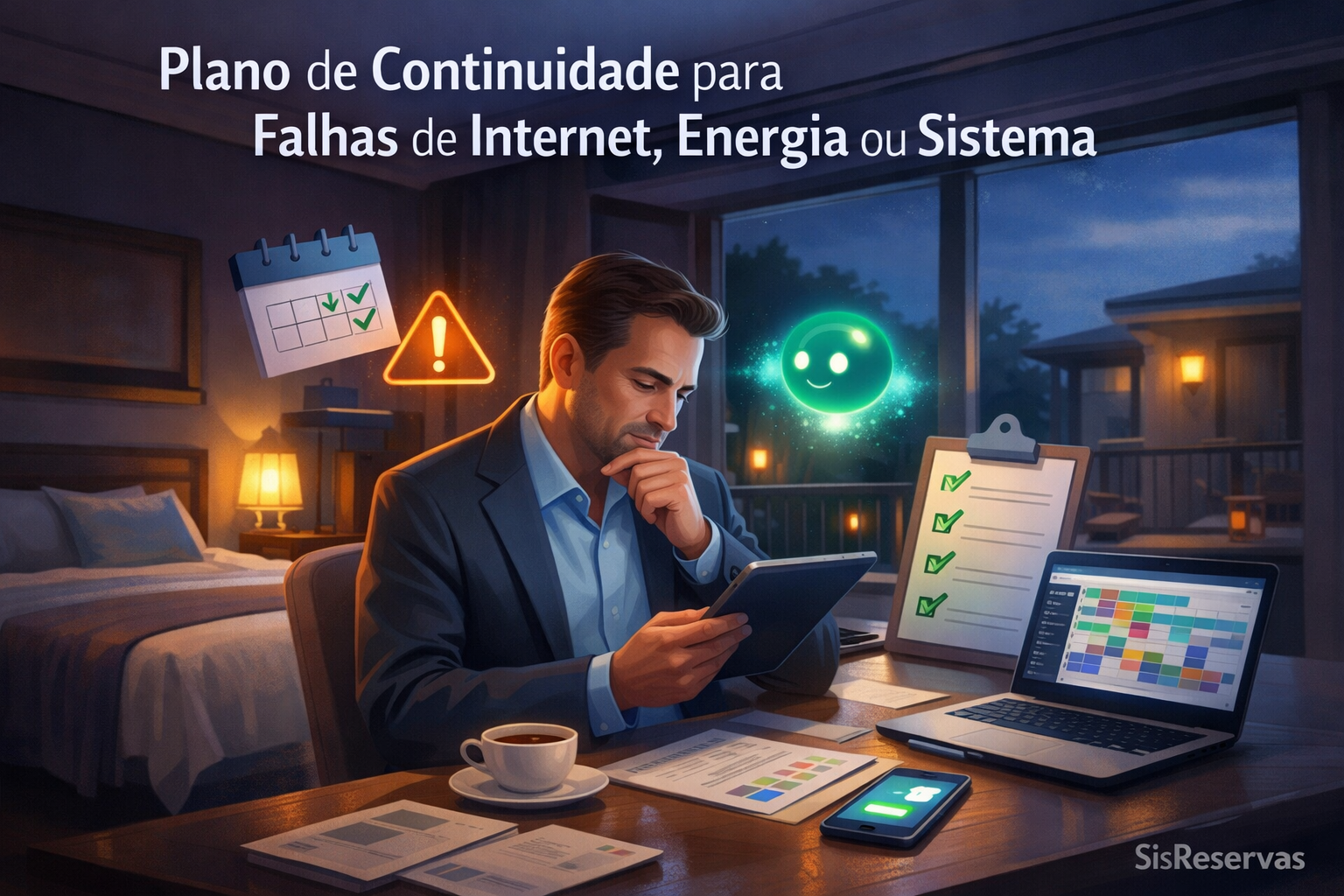 Plano de continuidade para falhas de internet, energia ou sistema